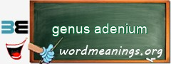 WordMeaning blackboard for genus adenium